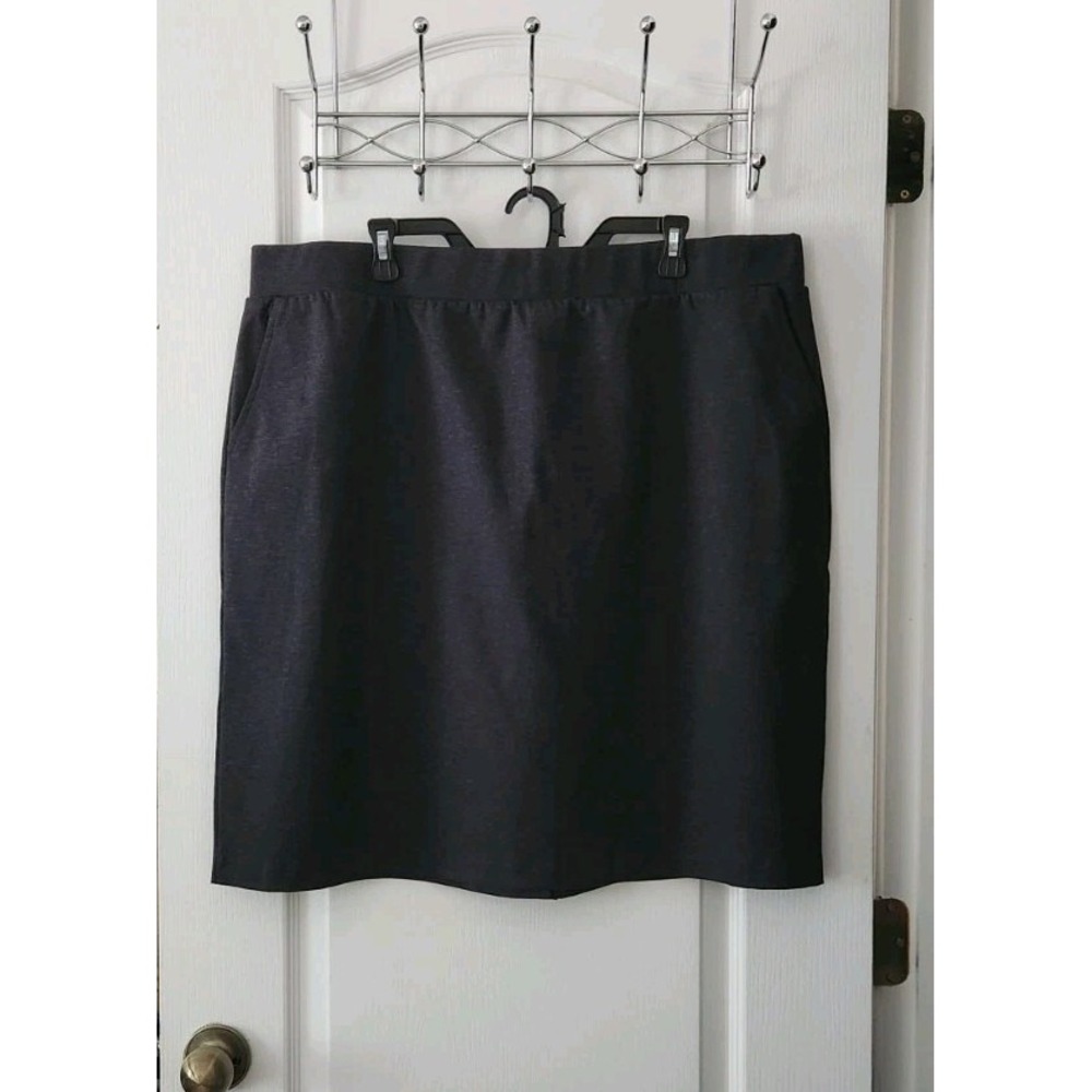 Croft & Barrow Women's Skirt Mid-Rise Stretch Gray Pockets Size 2X
